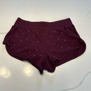 Victoria’s Secret pajama shorts maroon silver sparkles size small